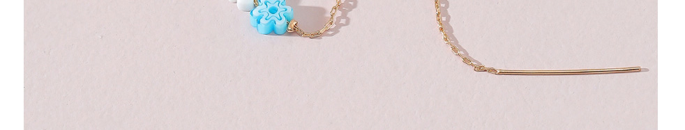 Fashion Gold Colored Glaze Flower Chain Earrings,Drop Earrings