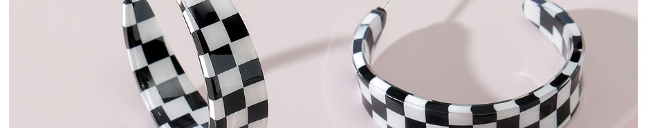Fashion Checkerboard Acrylic Sheet Checkerboard Ear Ring,Hoop Earrings