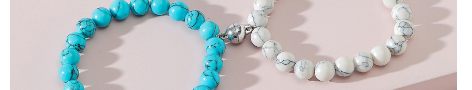 Fashion Blue+white Blue Pine White Pine Beaded Bracelet Set,Jewelry Sets