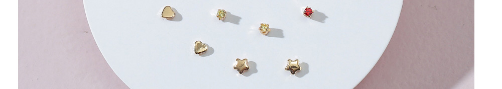 Fashion Color Alloy Rhinestone Star Earring Set,Jewelry Sets