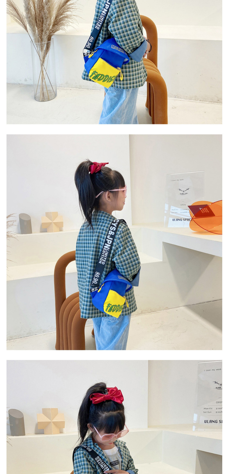 Fashion Orange Children S Contrast Letter Crossbody Small Bag,Shoulder bags