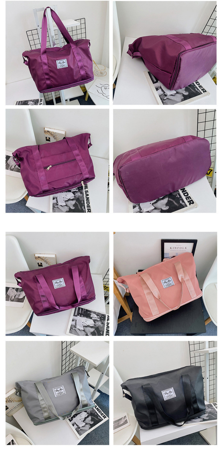 Fashion Purple Large Capacity Square Dry And Wet Separation Tote Bag,Handbags