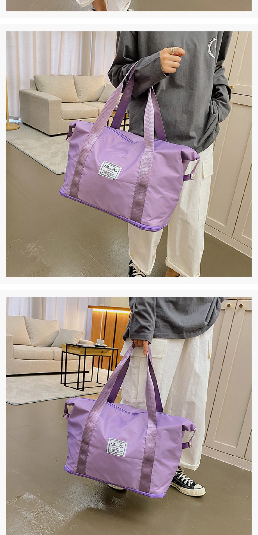 Fashion Pink Large Capacity Square Dry And Wet Separation Tote Bag,Handbags