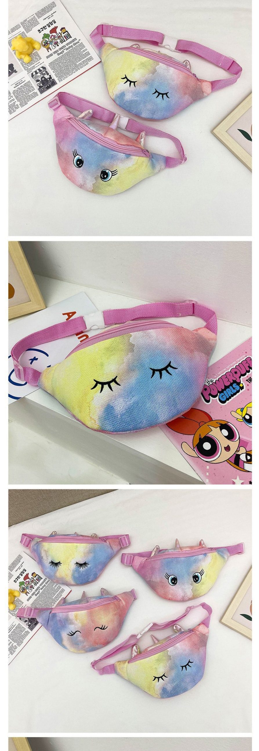 Fashion Color 3 Children S Smiley Rainbow Glitter One-shoulder Small Chest Bag,Shoulder bags