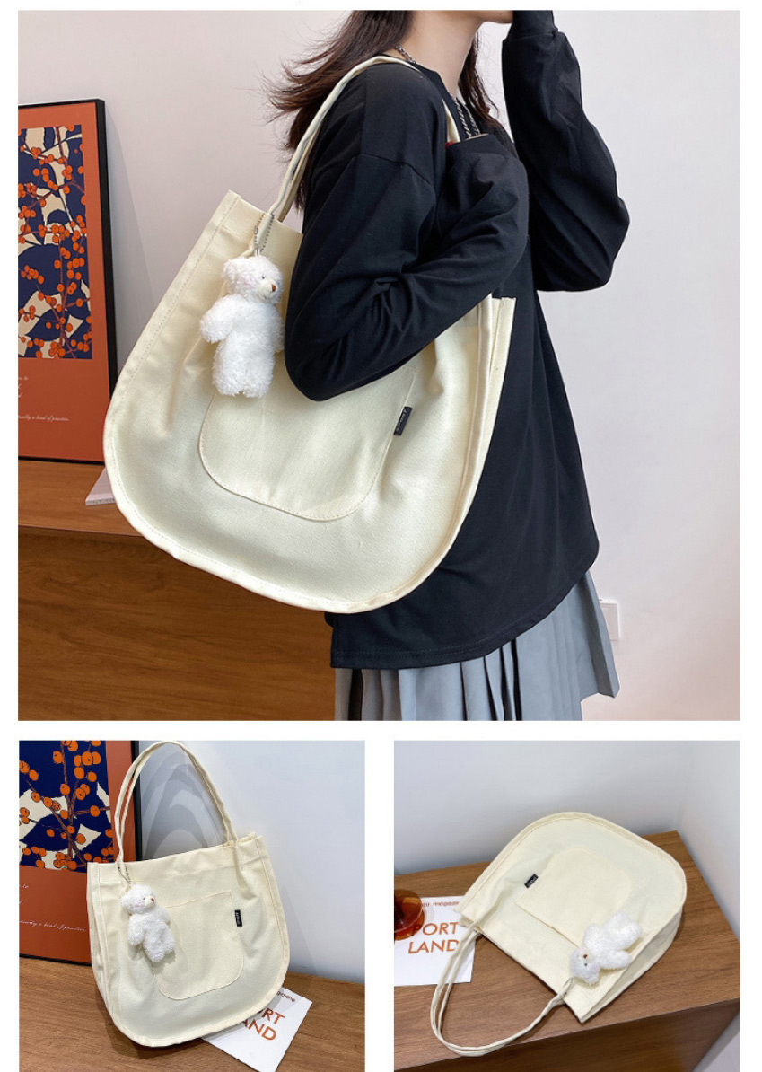 Fashion White Plush Bear Large-capacity Single Shoulder Bag,Handbags