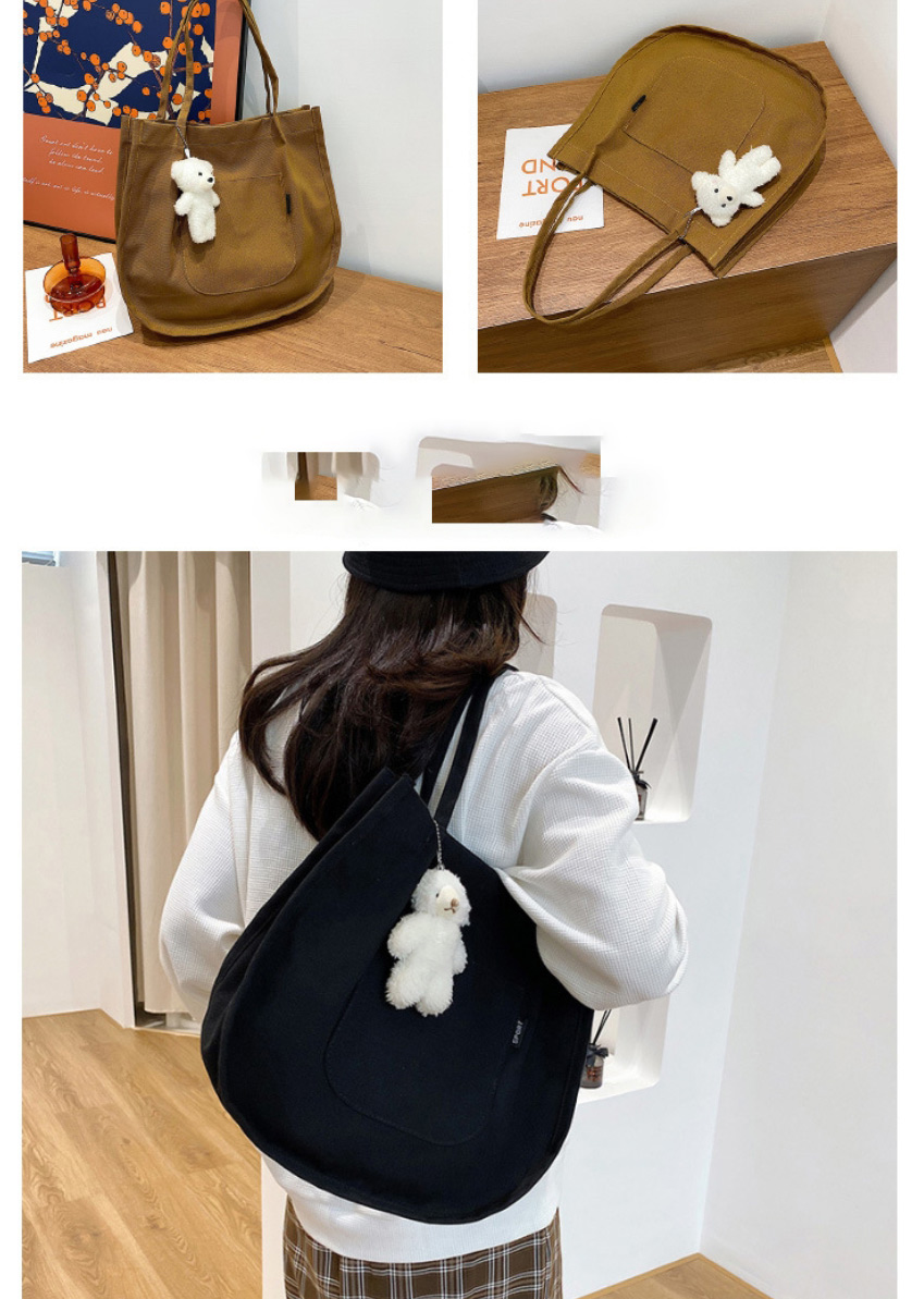 Fashion Green Plush Bear Large-capacity Single Shoulder Bag,Handbags