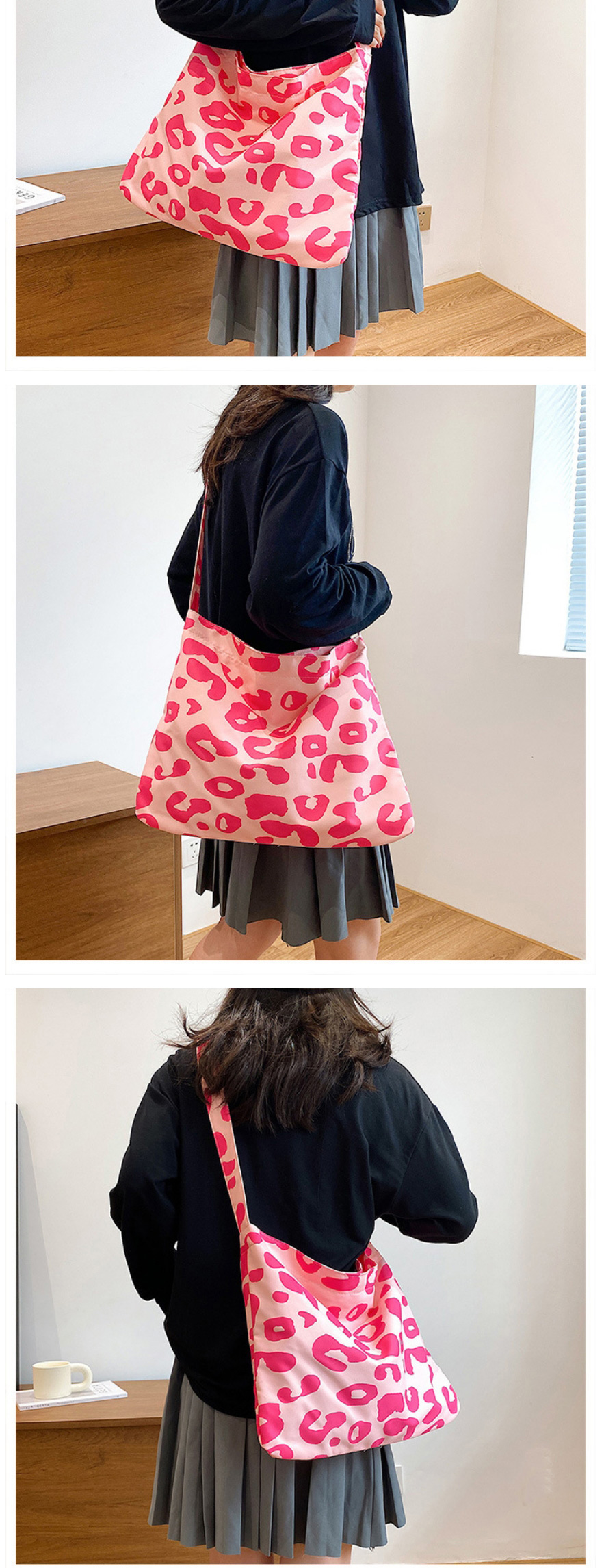 Fashion Pink Cow Pattern Shoulder Crossbody Bag,Shoulder bags