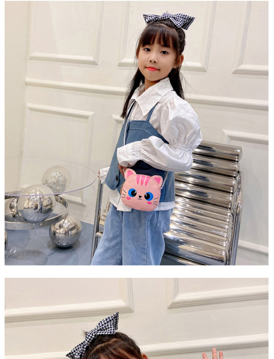 Fashion Pink Children S Pu Cat One-shoulder Messenger,Shoulder bags