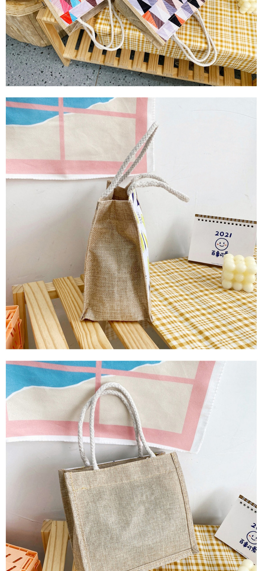 Fashion Lemon Cotton And Linen Printed Canvas Handbag,Handbags