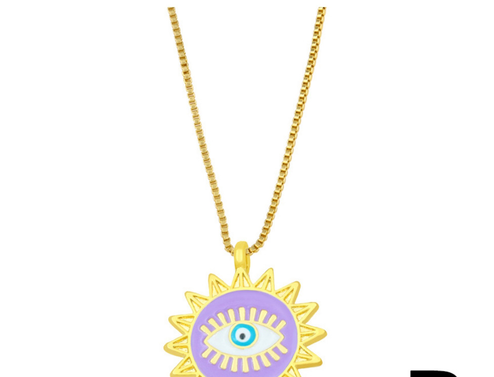 Fashion Purple Copper Dripping Eyes Necklace,Necklaces