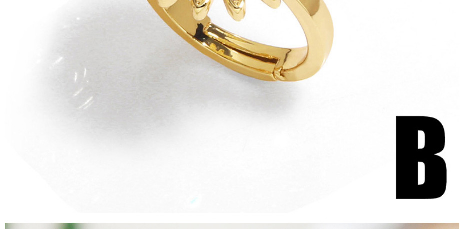 Fashion B Copper Inlaid Zirconium Sun Ring,Rings