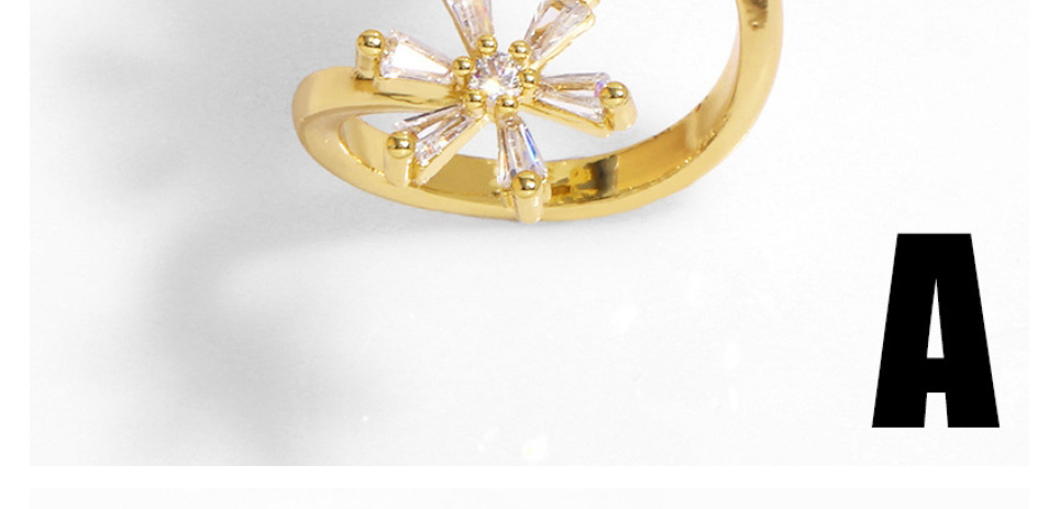 Fashion B Flower Open Ring,Rings