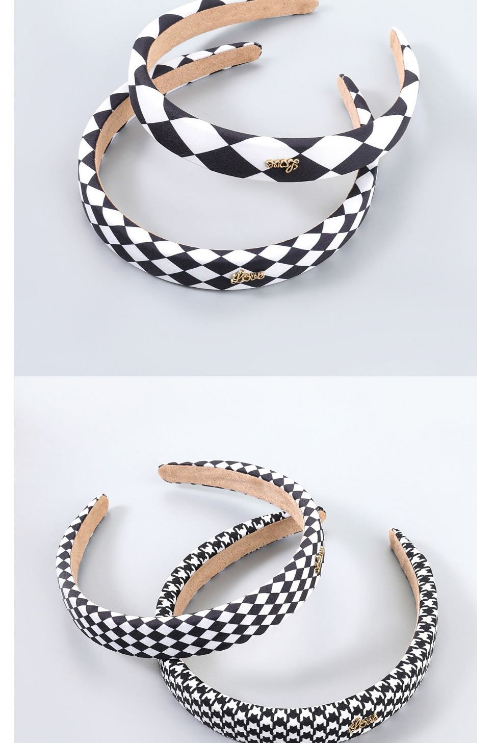 Fashion 3# Fabric Plaid Letter Headband,Head Band