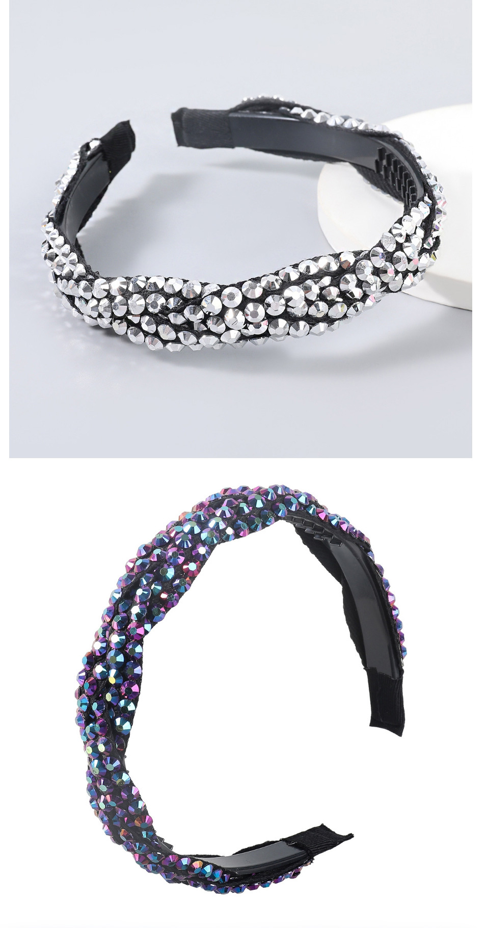 Fashion Blue Diamond-studded Acrylic Winding Headband,Head Band