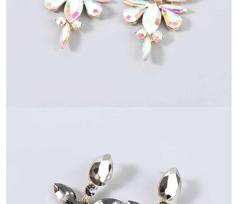 Fashion Ab Color Alloy Inlaid Rhinestone Geometric Earrings,Drop Earrings