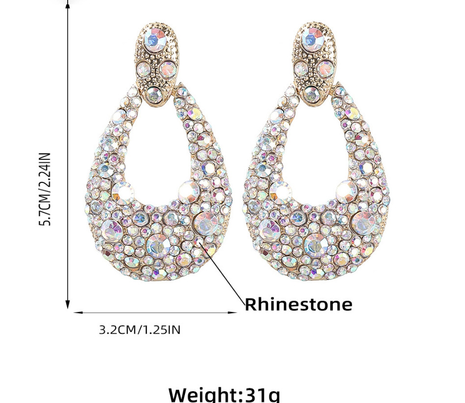 Fashion Gun Black Alloy Inlaid Rhinestone Geometric Earrings,Stud Earrings