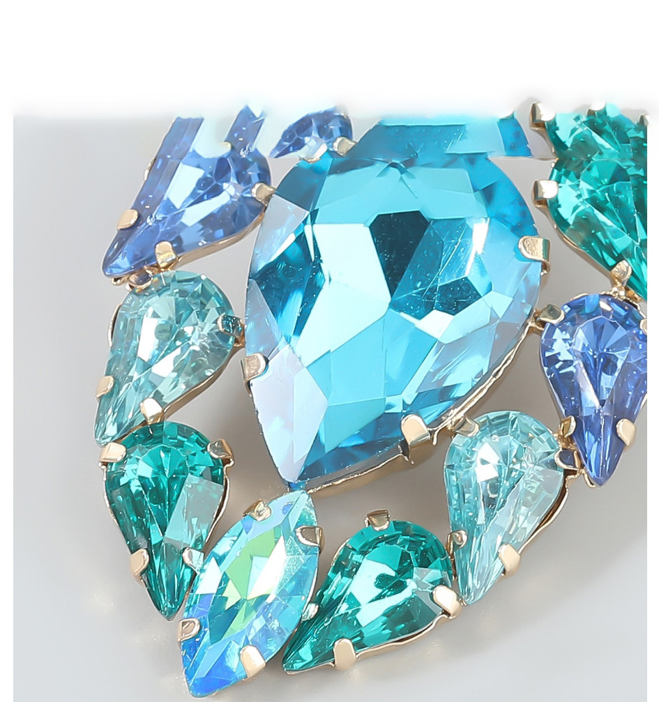 Fashion Rose Gold Alloy Inlaid Geometric Diamond Earrings,Stud Earrings