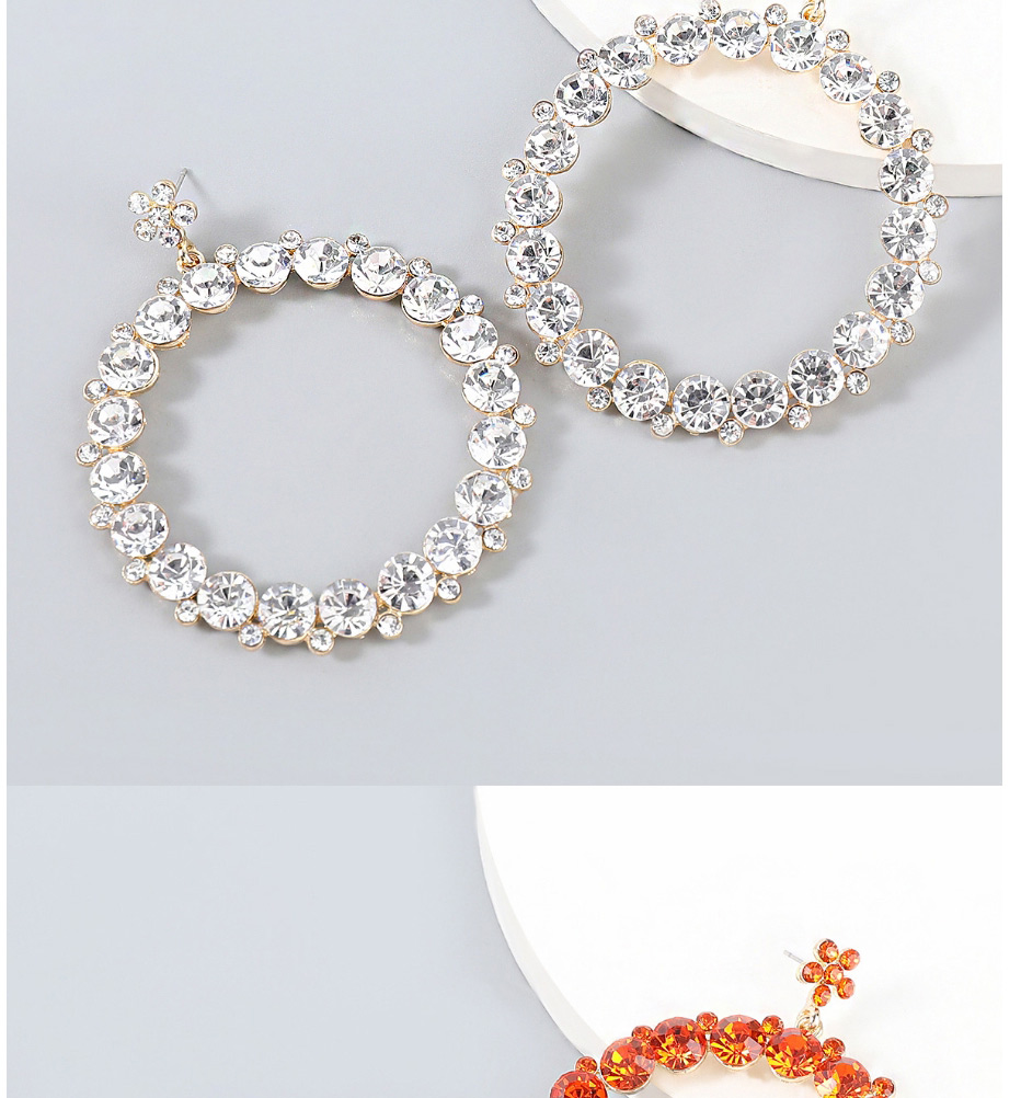Fashion White Alloy Inlaid Rhinestone Round Earrings,Stud Earrings