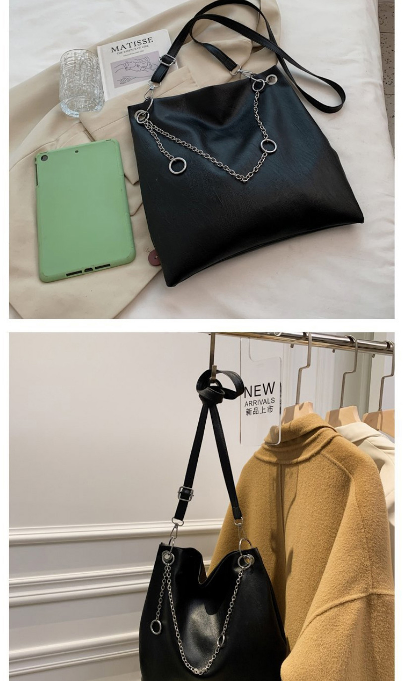 Fashion Black Pu Large Capacity Chain Handbag,Handbags