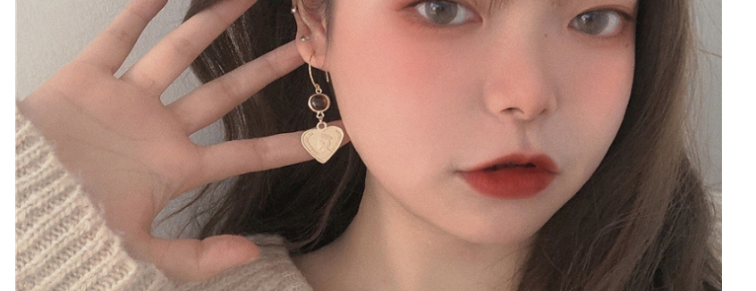 Fashion Gold Amber Round Bead Love Stud Earrings,Drop Earrings