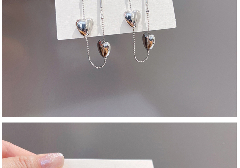 Fashion Silver Three-dimensional Love Metal Earrings,Drop Earrings