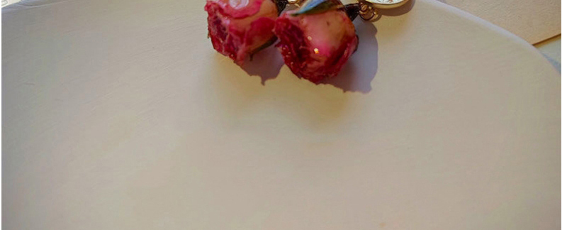 Fashion Red Rose Flower Earrings,Drop Earrings