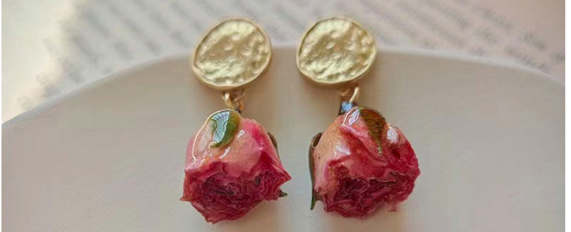 Fashion Red Rose Flower Earrings,Drop Earrings