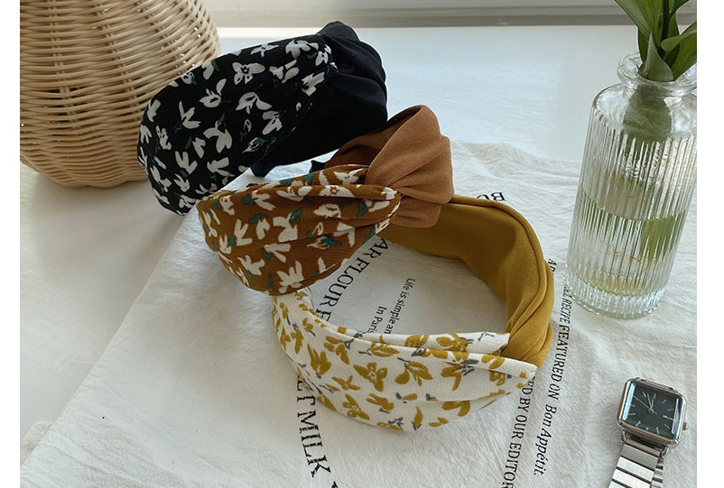 Fashion Yellow Leaf Print Cross Headband,Head Band