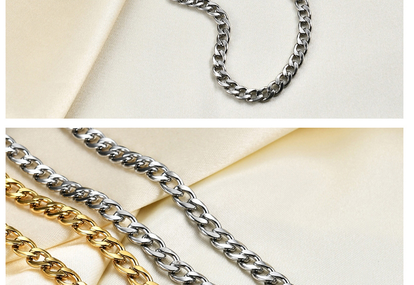 Fashion Steel Color 6.4mm 60cm 6.4mm Stainless Steel Necklace,Necklaces