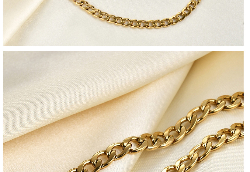 Fashion Golden 8mm 60cm 8mm Stainless Steel Necklace,Necklaces