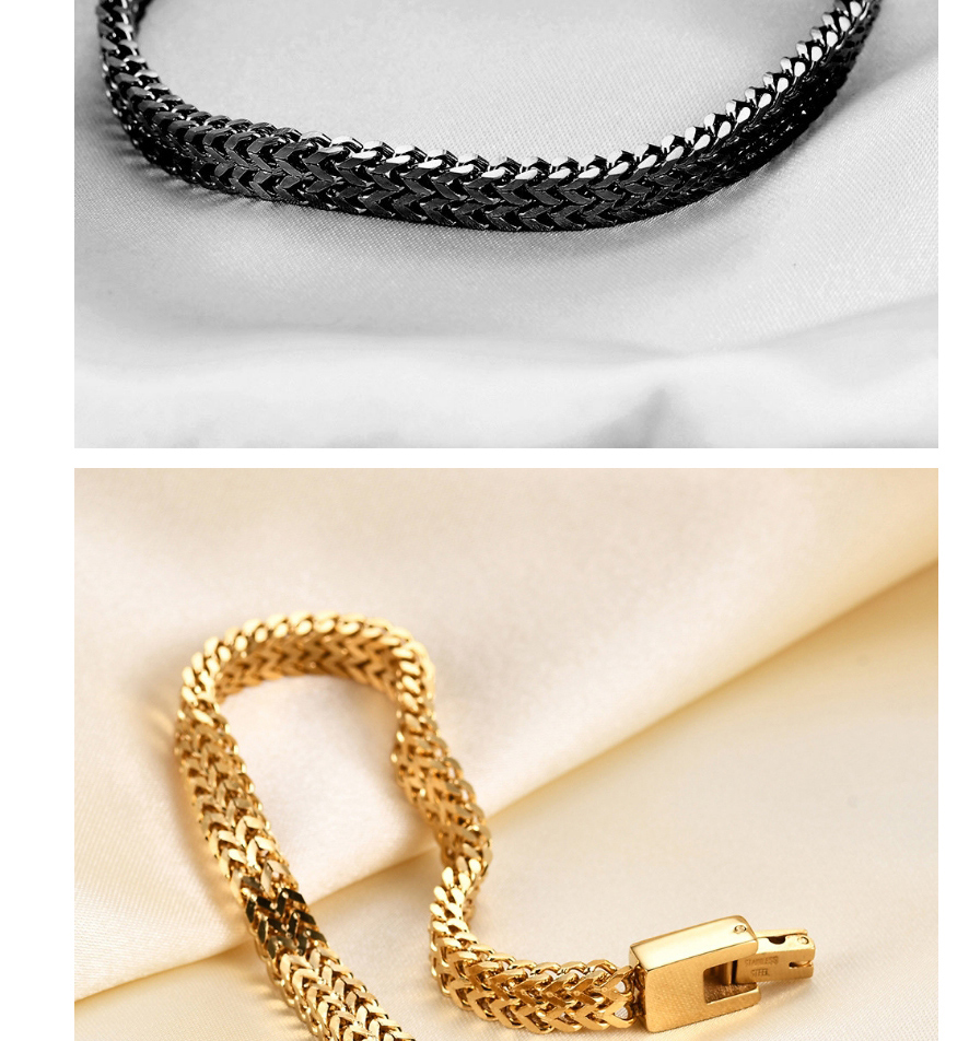 Fashion Golden 19cm Stainless Steel Keel Snake Chain Bracelet,Bracelets