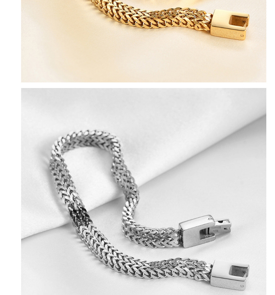 Fashion Golden 21cm Stainless Steel Keel Snake Chain Bracelet,Bracelets