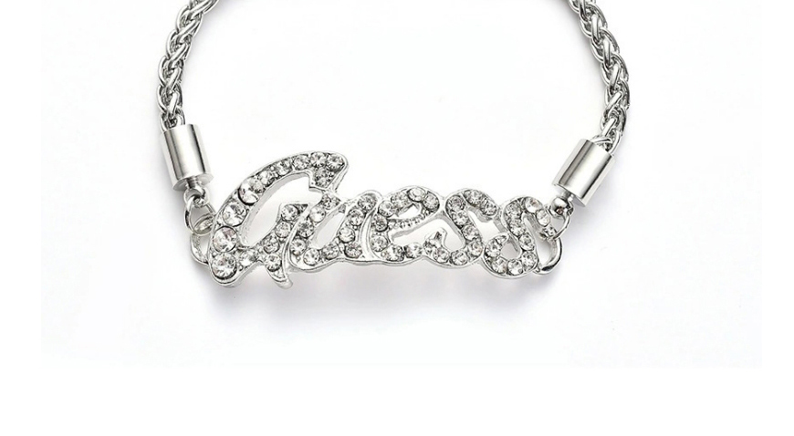Fashion Silver Alloy Diamond Letter Bracelet,Fashion Bracelets