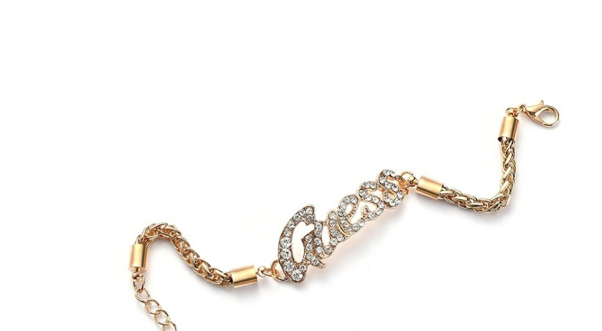 Fashion Silver Alloy Diamond Letter Bracelet,Fashion Bracelets