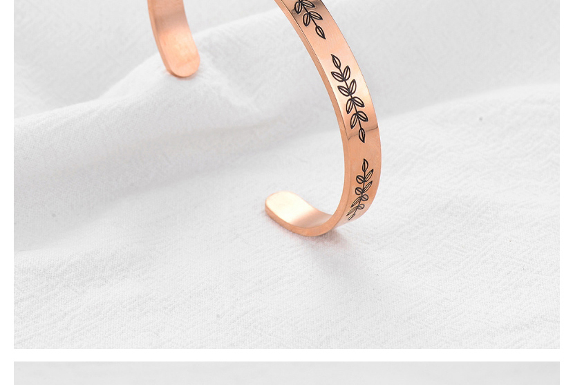 Fashion Rose Gold 8mm Stainless Steel Leaf Bracelet,Bracelets