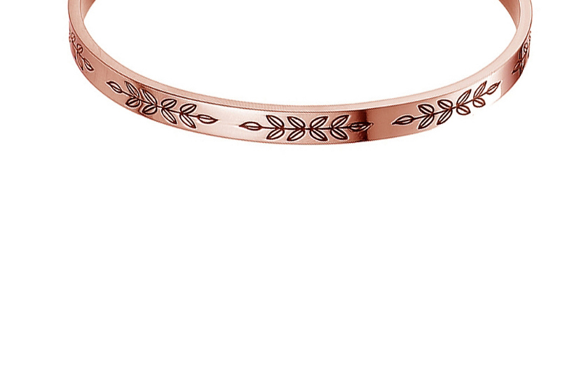 Fashion Rose Gold 8mm Stainless Steel Leaf Bracelet,Bracelets