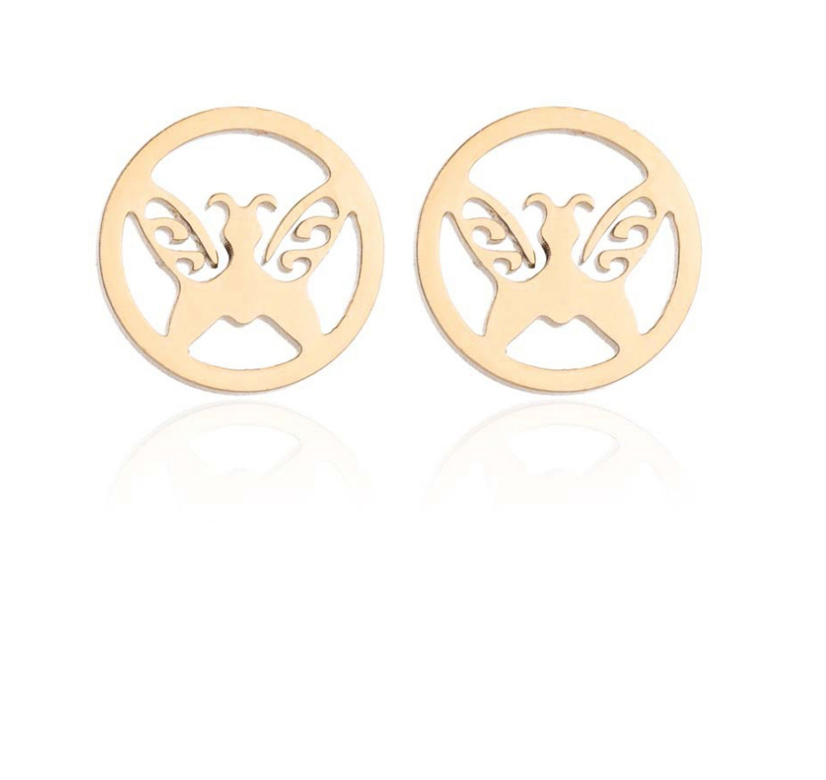 Fashion Gold Stainless Steel Hollow Butterfly Earrings,Earrings