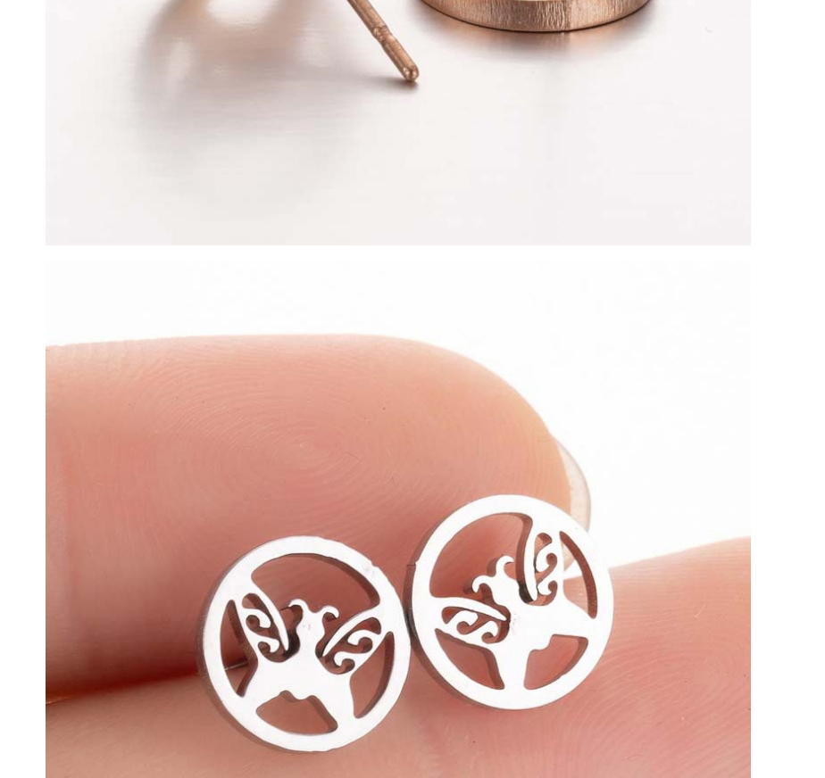 Fashion Rose Stainless Steel Hollow Butterfly Earrings,Earrings