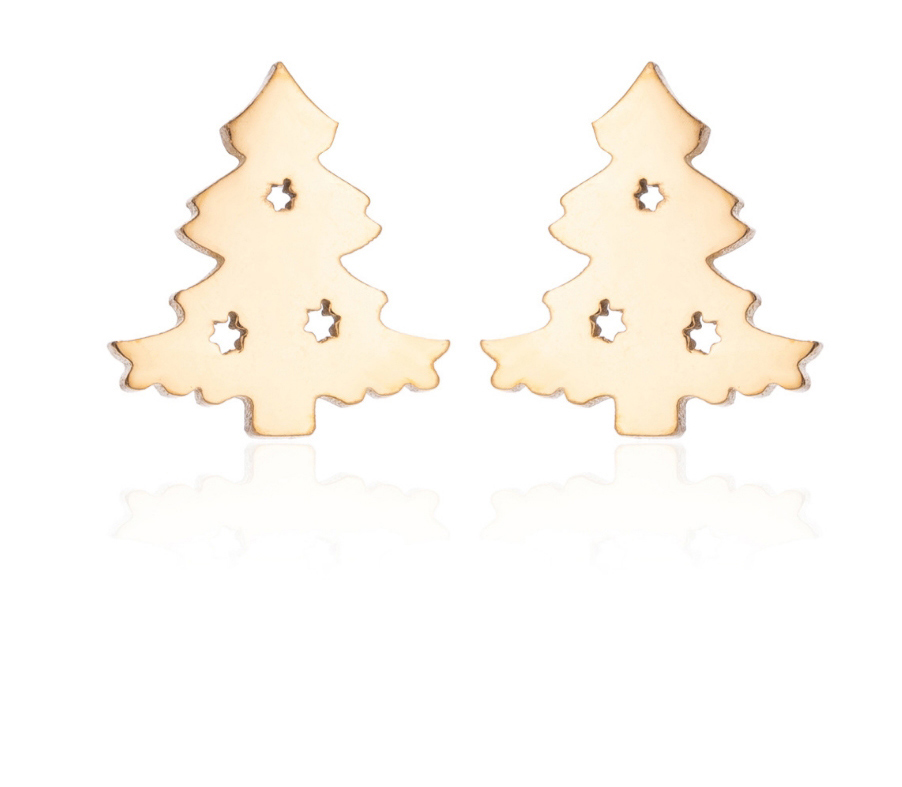Fashion Rose Stainless Steel Christmas Tree Earrings,Earrings