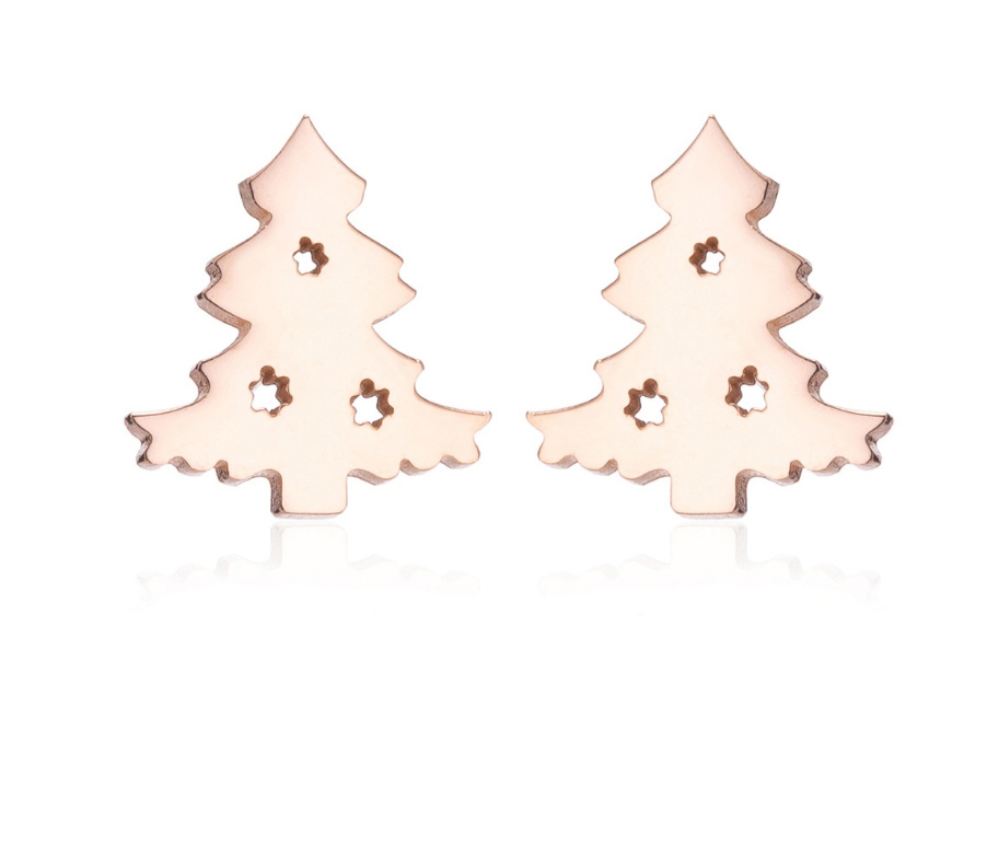 Fashion Gold Stainless Steel Christmas Tree Earrings,Earrings