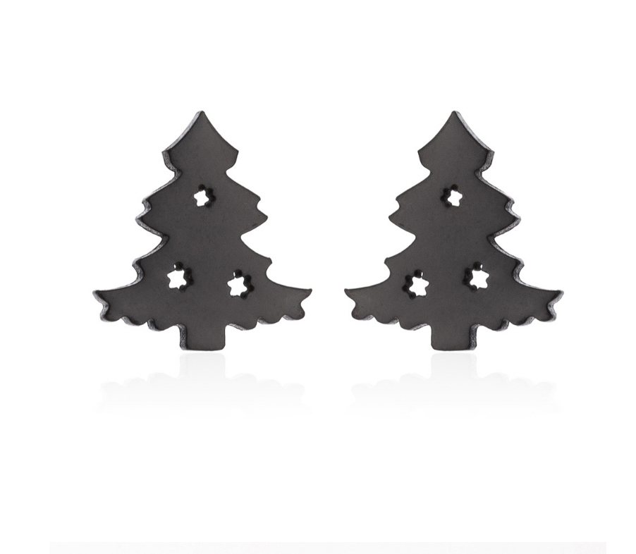 Fashion Rose Stainless Steel Christmas Tree Earrings,Earrings