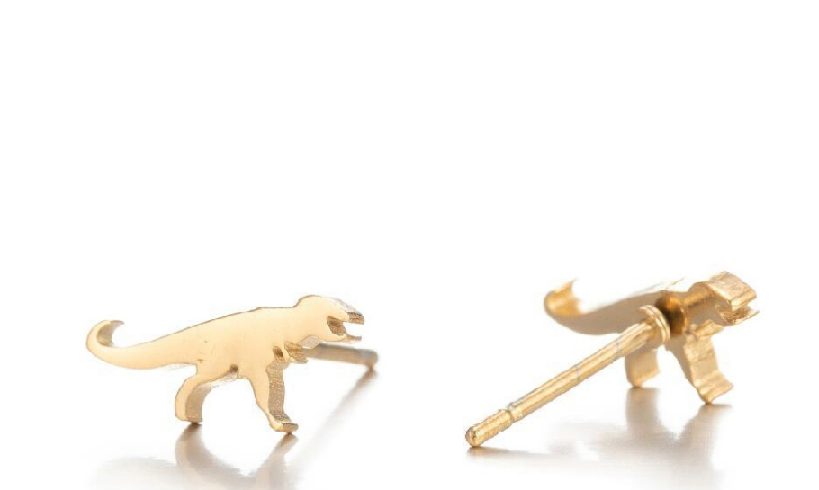 Fashion Rose Gold Small Dinosaur Stainless Steel Earrings,Earrings