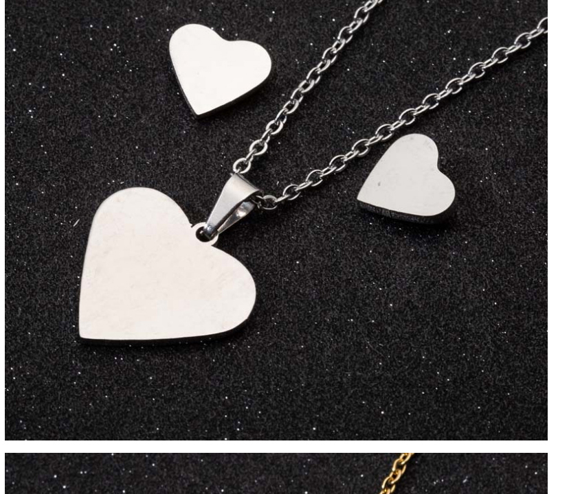 Fashion Silver Three-piece Stainless Steel Love Necklace,Jewelry Set
