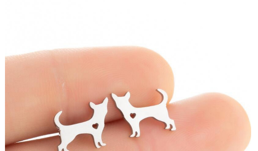 Fashion Gold Stainless Steel Pet Dog Love Earrings,Earrings