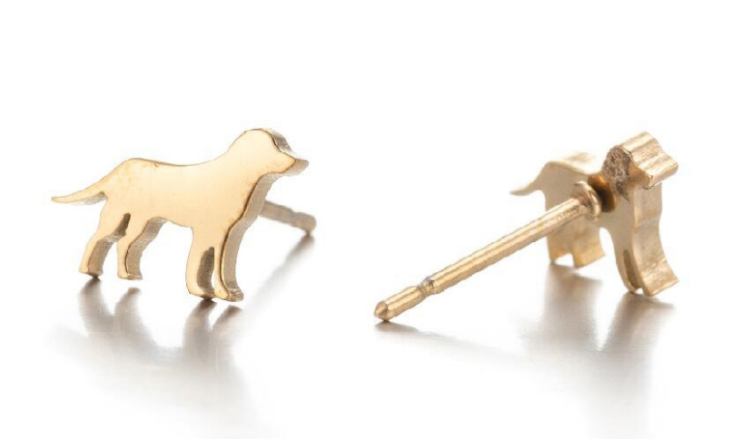 Fashion Gold Stainless Steel Pet Dog Love Earrings,Earrings
