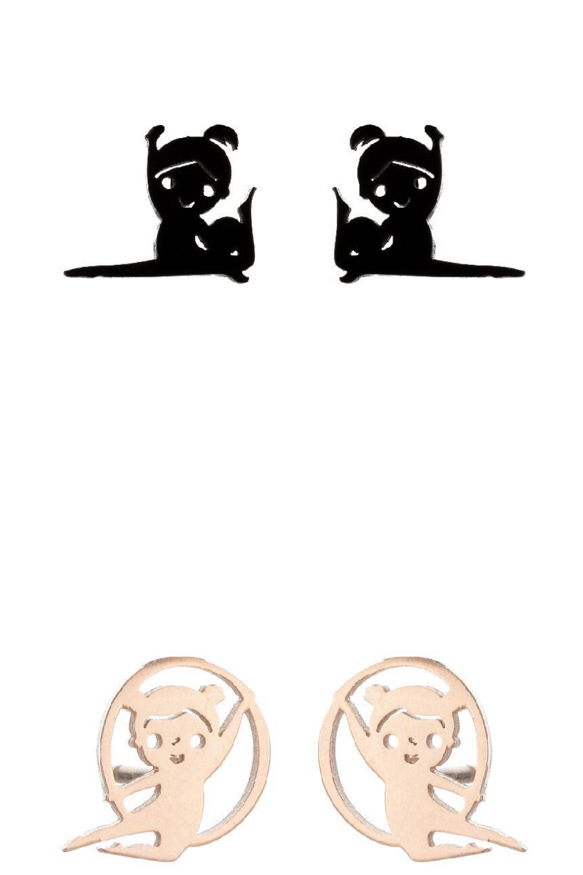 Fashion Color Stainless Steel Ballet Yoga Skipping Rope Earrings,Earrings