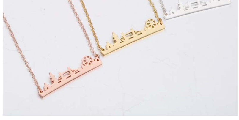 Fashion Gold Snowflake Geometry Star Love Heartbeat Stethoscope Necklace,Necklaces
