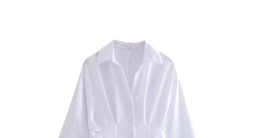 Fashion White Solid Color Shirt Dress,Mini & Short Dresses