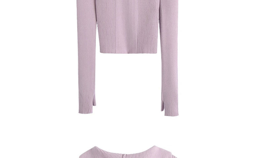 Fashion Purple Knitted Sweater Hoodie,Sweater