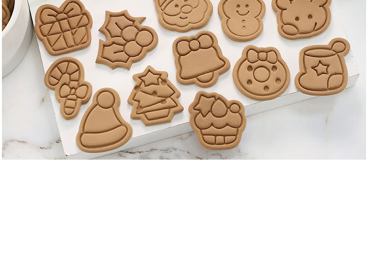 Fashion Full Set Of 12 Christmas Cartoon Cookie Mold,Festival & Party Supplies